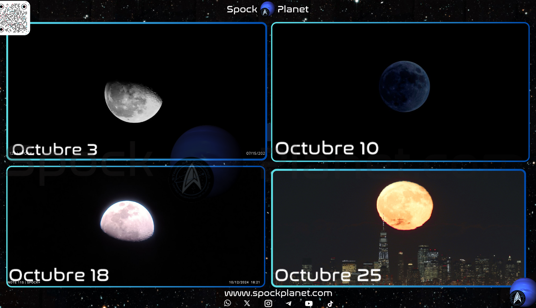 Fases lunares para octubre de 2026
